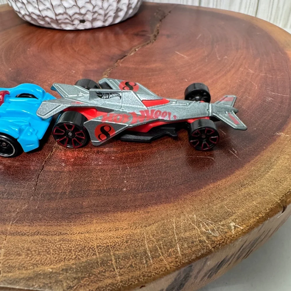 Hot Wheels Tooligan Blue Wrench Car and Silver Racing Diecast Car Lot of 2 2009